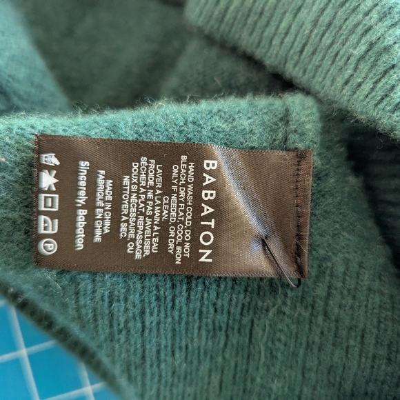 Aritzia Babaton Forest Green Luxe 2 Ply Cashmere Sweater Kath Mockneck Size 2XS - Picture 7 of 9